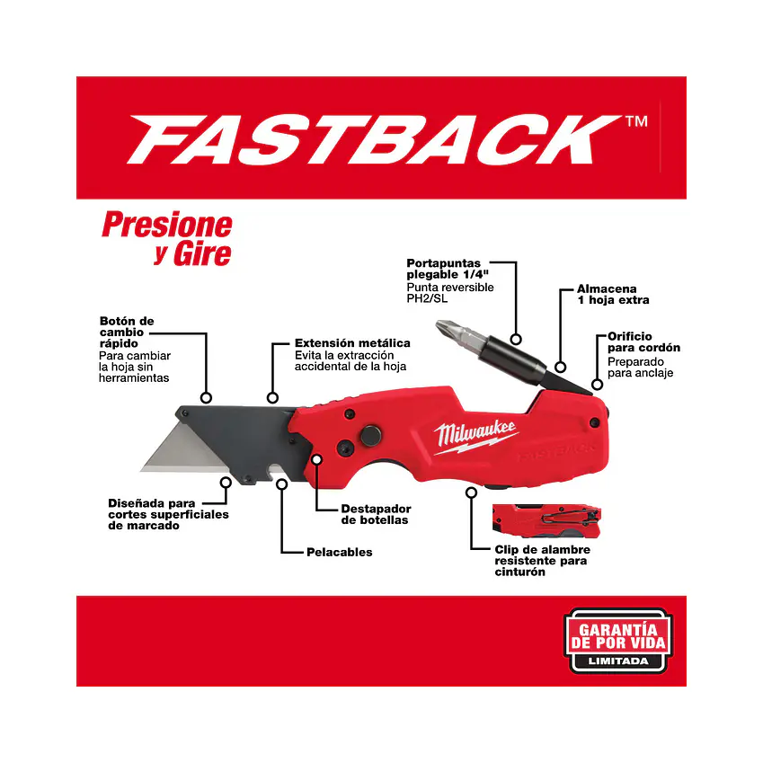 Cuchillo Multiusos Milwaukee Fastback 6 En 1  48-22-1505 17