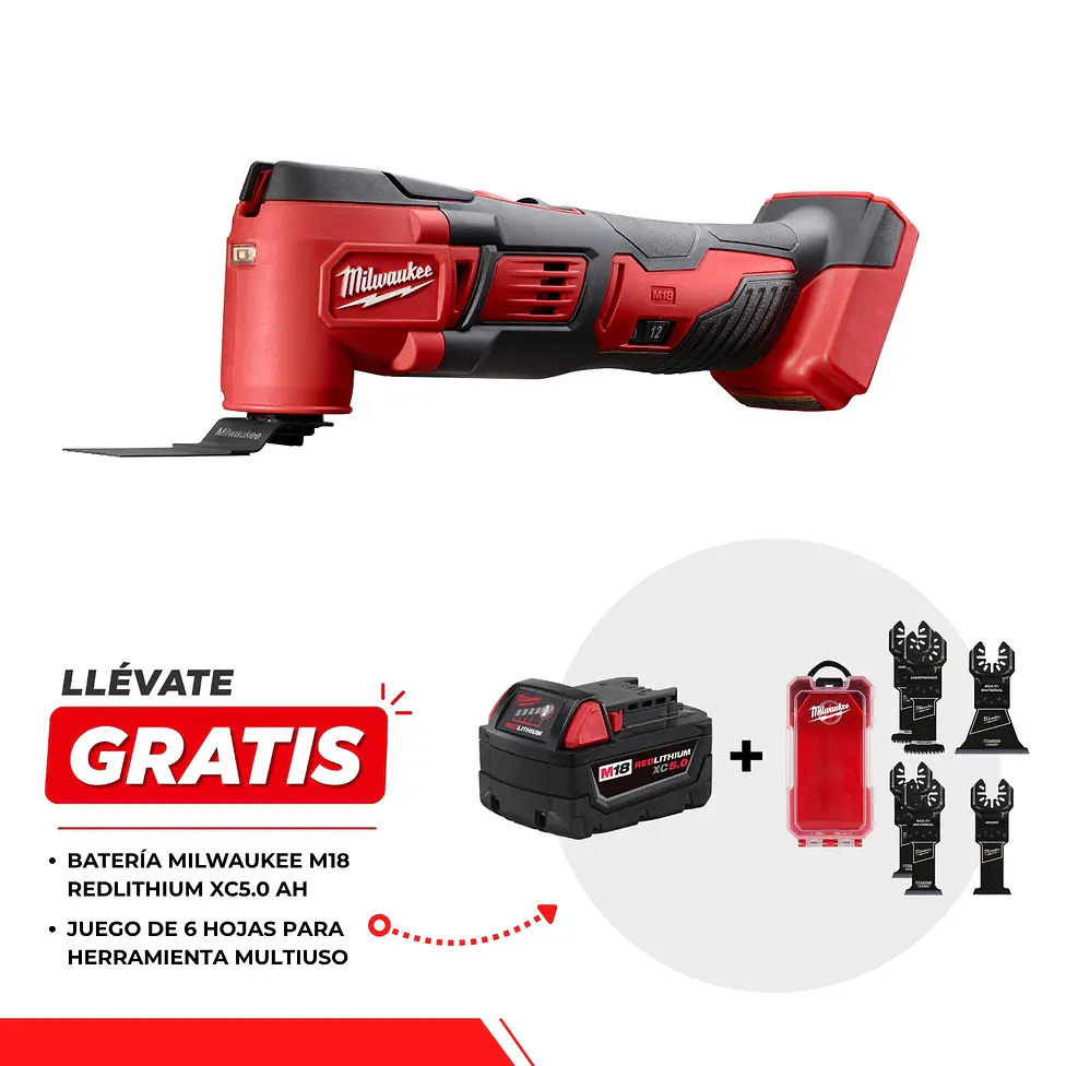 Herramienta Oscilatoria Multiuso Milwaukee M18 2626-20 + Regalos 1