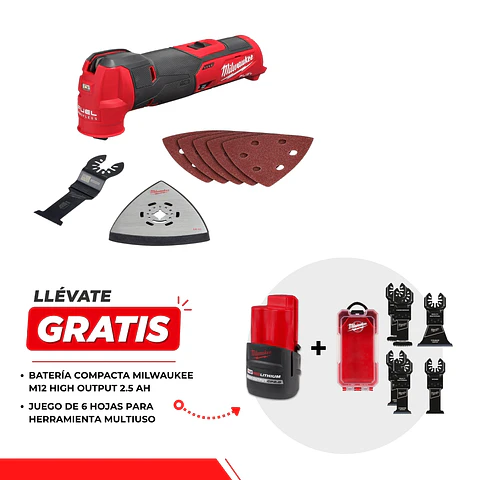 Herramienta Oscilatoria Multiusos Milwaukee M12 Fuel 2526-20 + Regalos