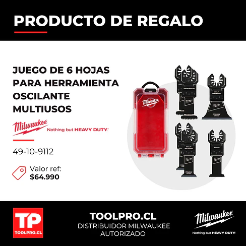 Herramienta Oscilatoria Multiusos Milwaukee M12 Fuel 2526-20 + Regalos 3