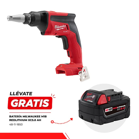  Atornillador Drywall Volcanita Milwaukee M18 FUEL 2866-20 + Batería 1