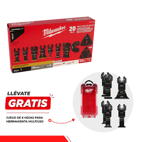 Milwaukee Set 20 Hojas Para Multiherramienta + Set 6 hojas GRATIS