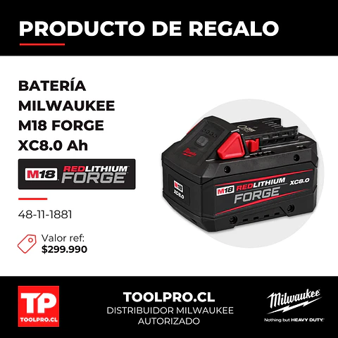 Kit Batería Milwaukee M18 FORGE 12 Ah c/ Cargador Rápido + Batería FORGE 8Ah