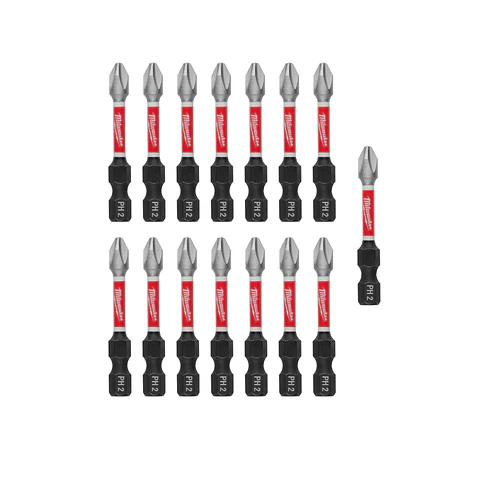 Pack 15 Puntas PH2 x 2 Pulgadas Milwaukee Shockwave Impact Duty 