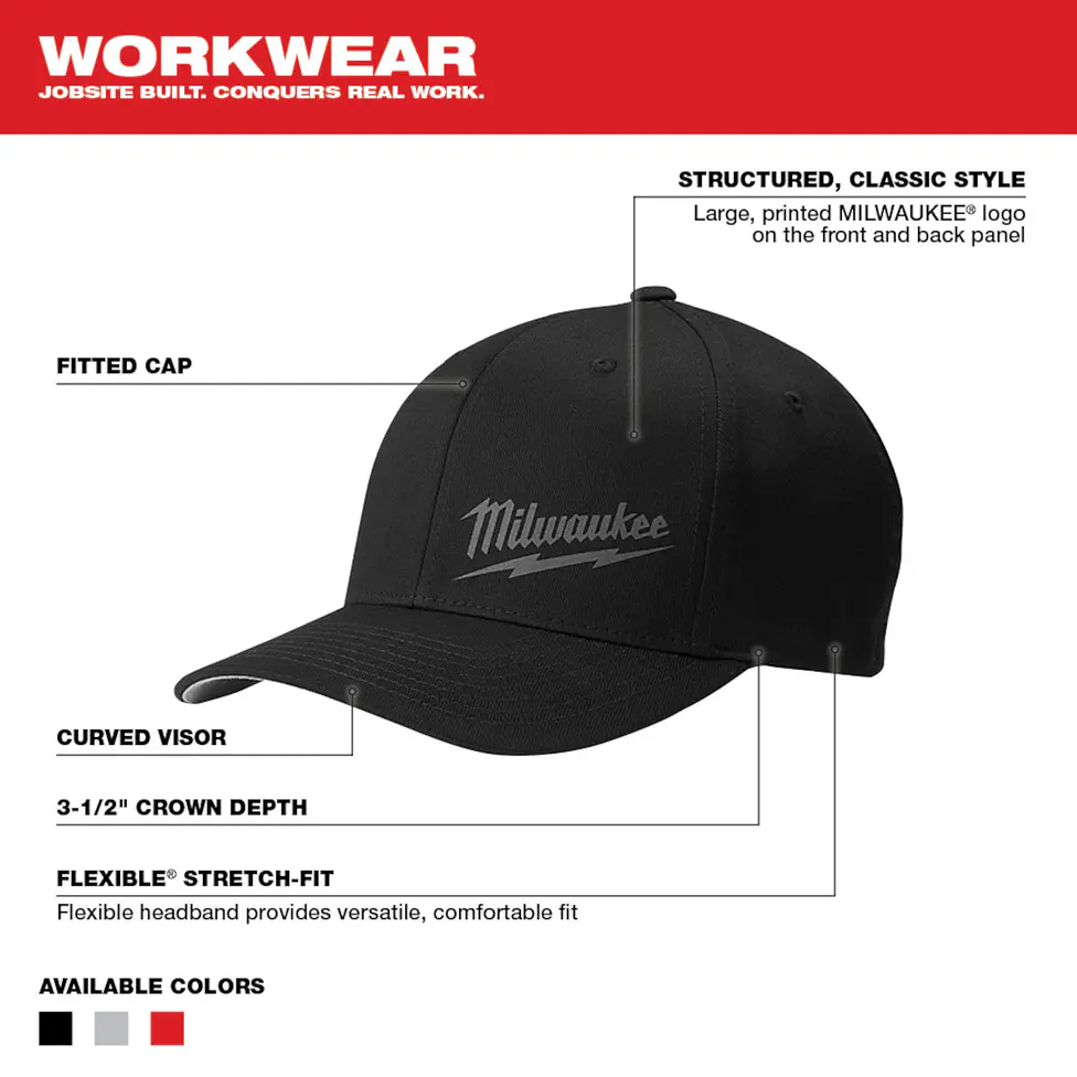 Jockey Milwaukee Gorro De Trabajo Ajustado 504G L/XL Color Gris 5