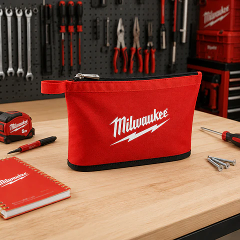Estuche Con Cierre Milwaukee Heavy Duty Resistente Rojo