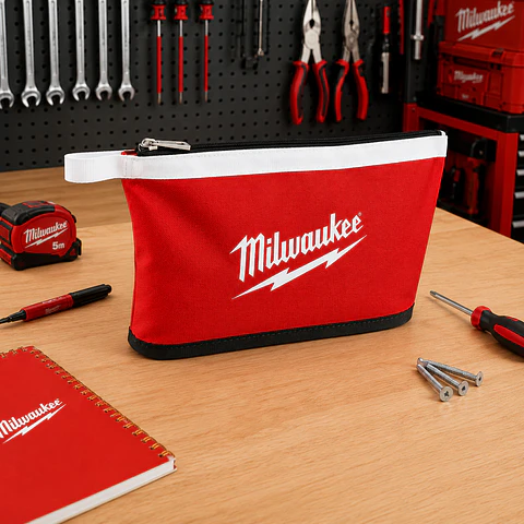 Estuche Con Cierre Milwaukee Heavy Duty Resistente Rojo/Blanco