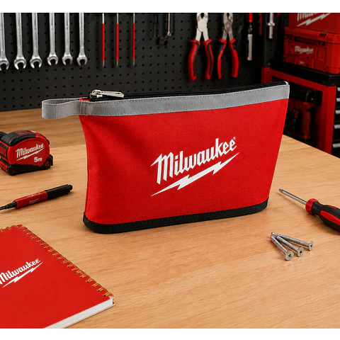 Estuche Con Cierre Milwaukee Heavy Duty Resistente Rojo/Gris