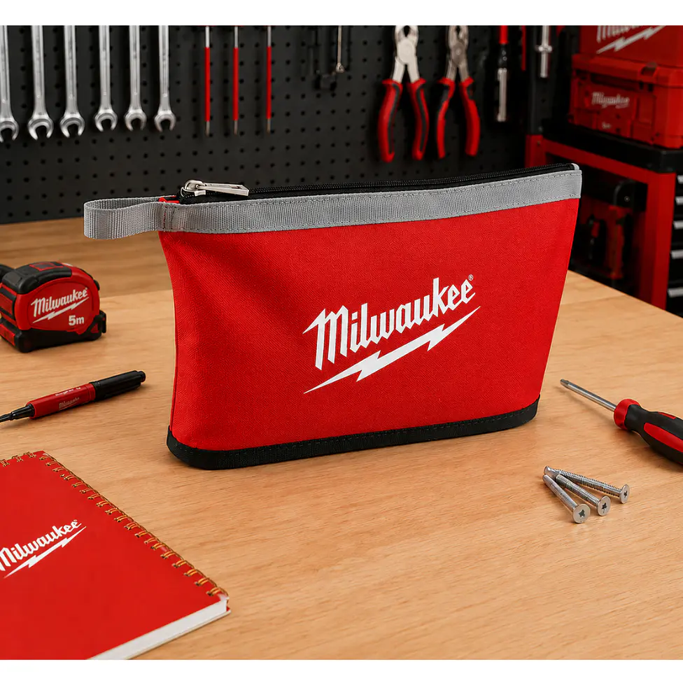 Estuche Con Cierre Milwaukee Heavy Duty Resistente Rojo/Gris 2