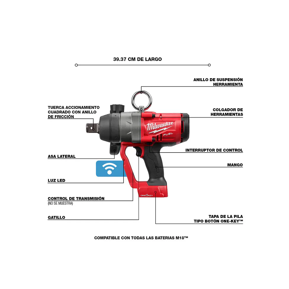 Kit Llave De Impacto Milwaukee M18 FUEL 1