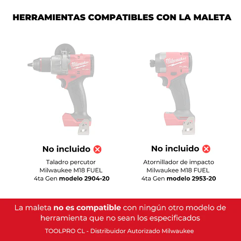 Milwaukee Maleta Para Taladro/Atornillador M18 Fuel 4ta Gen 3