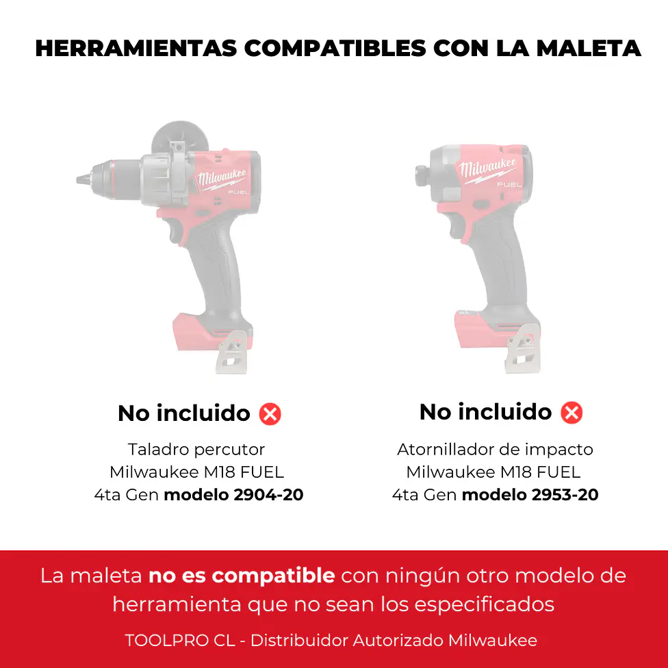 Milwaukee Maleta Para Taladro/Atornillador M18 Fuel 4ta Gen 3