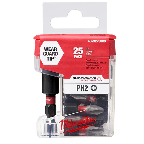 Milwaukee Set De 25 Puntas Ph2 X 25mm + Extensión 48-32-5009