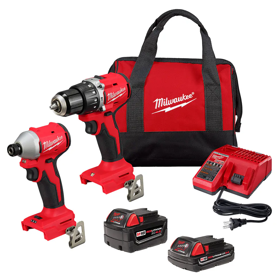 Kit Taladro Percutor + Atornillador Milwaukee M18 Brushless 3693-22CX 1