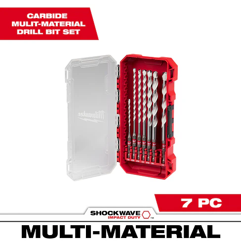 Set de Brocas Multi Material Milwaukee SHOCKWAVE 7 Pzs 48-20-8899 3