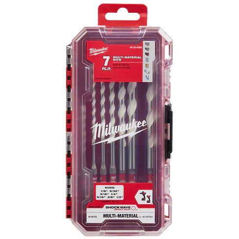 Set de Brocas Multi Material Milwaukee SHOCKWAVE 7 Pzs 48-20-8899 2