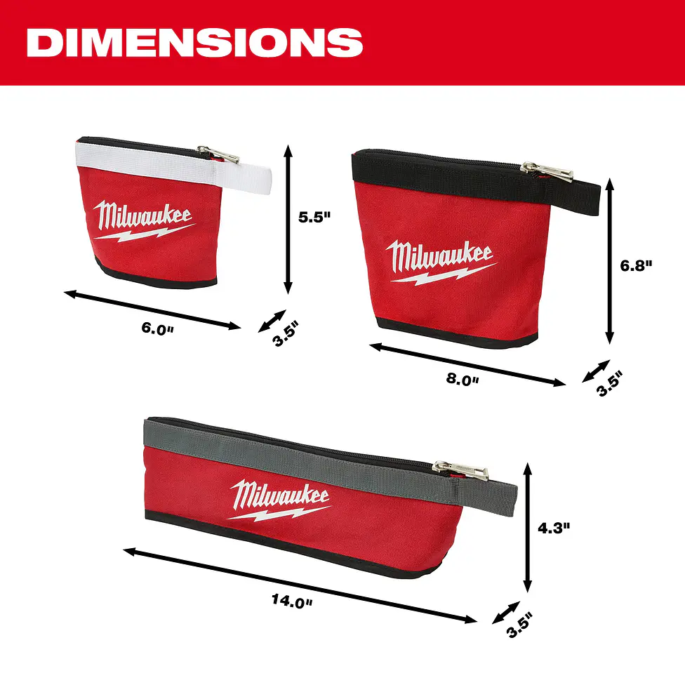 Set de 3 Estuches Organizadores Milwaukee con Cierre 48-22-8183 3