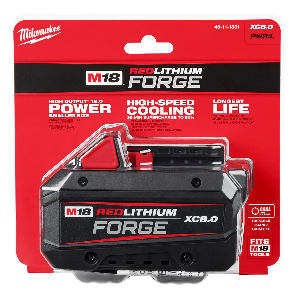 Milwaukee Batería M18 FORGE XC 8.0 Amperios/hora 48-11-1881 Sellada 1
