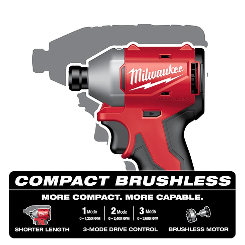 Atornillador de Impacto Milwaukee M18 Brushless 1/4
