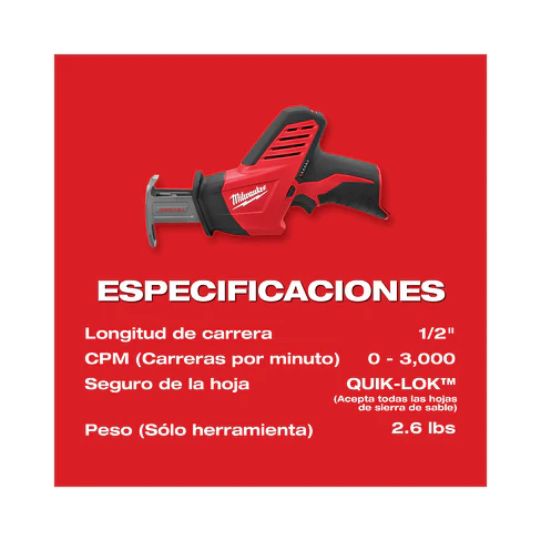 Sierra Sable Milwaukee M12 HACKZALL Compacta 2420-20 7