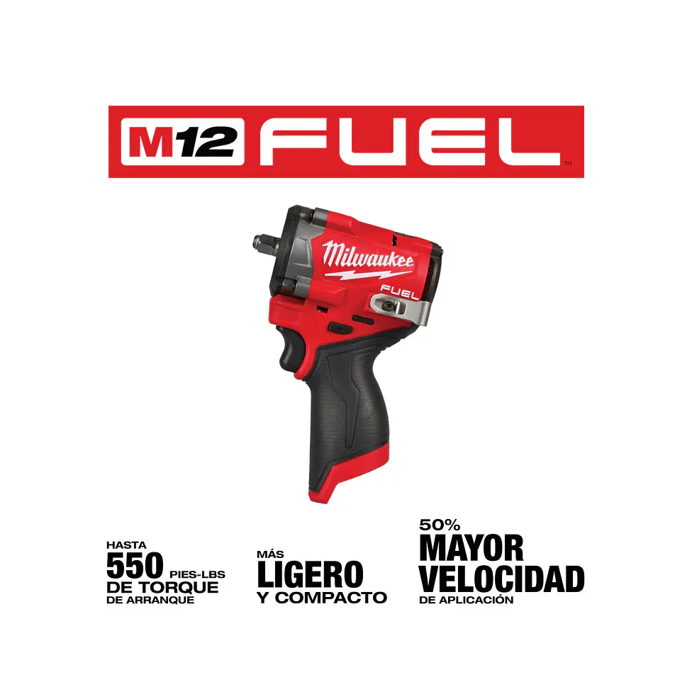 Llave Impacto Milwaukee M12 FUEL Stubby 1/2” 745 Nm 2563-20 2