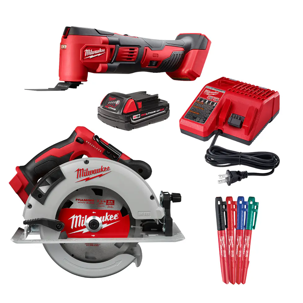 Pack Milwaukee - Sierra Circular M18 2631-20 + Kit Multitool M18 2626-21 1