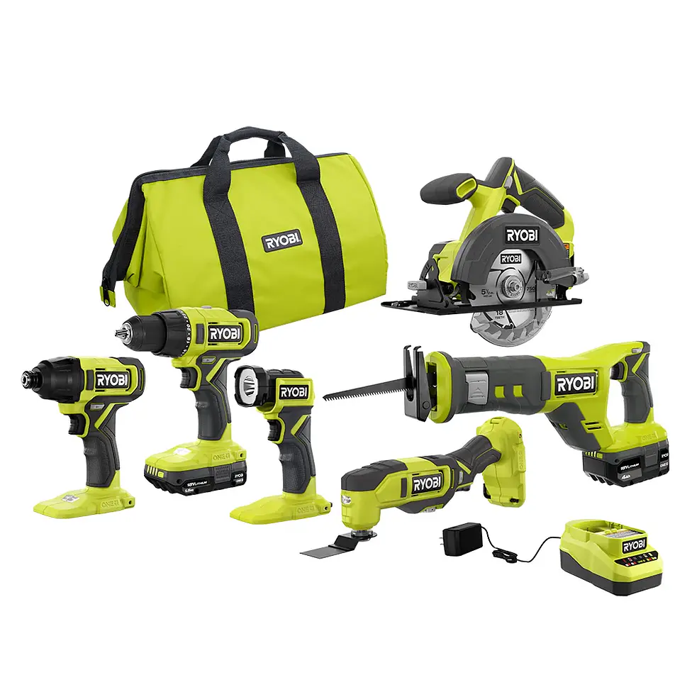 Kit 6 Herramientas Ryobi ONE+ 18V PCL1600K2 + 2 Baterías + Cargador 1