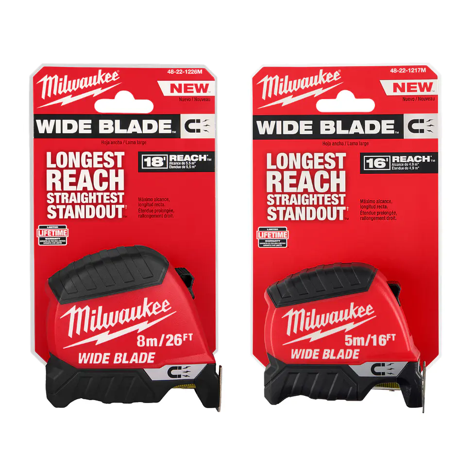 Pack 2 Huinchas Milwaukee 5 y 8 Mt Punta Magnética Hoja Ancha 2