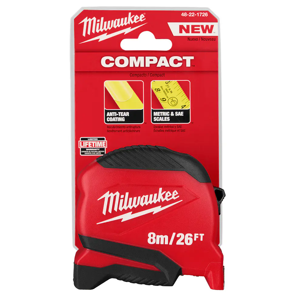 Pack Huincha Milwaukee Compacta 8 Mt + Marcador Permanente 2