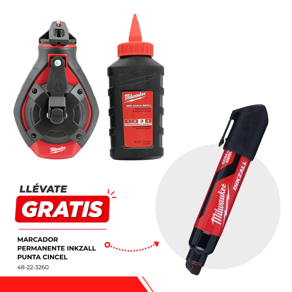 Pack Tizador Milwaukee Tiza Roja + Marcador Grueso 1