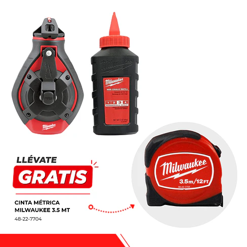 Pack Tizador Milwaukee Tiza Roja + Huincha 3.5mt  1