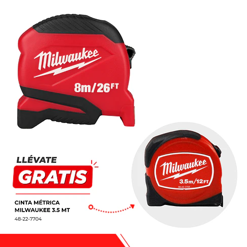 Pack Huincha Milwaukee Compacta 8 Mt + Huincha 3.5 Mt  1