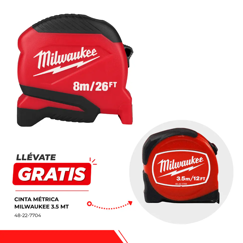 Pack Huincha Milwaukee Compacta 8 Mt + Huincha 3.5 Mt  1