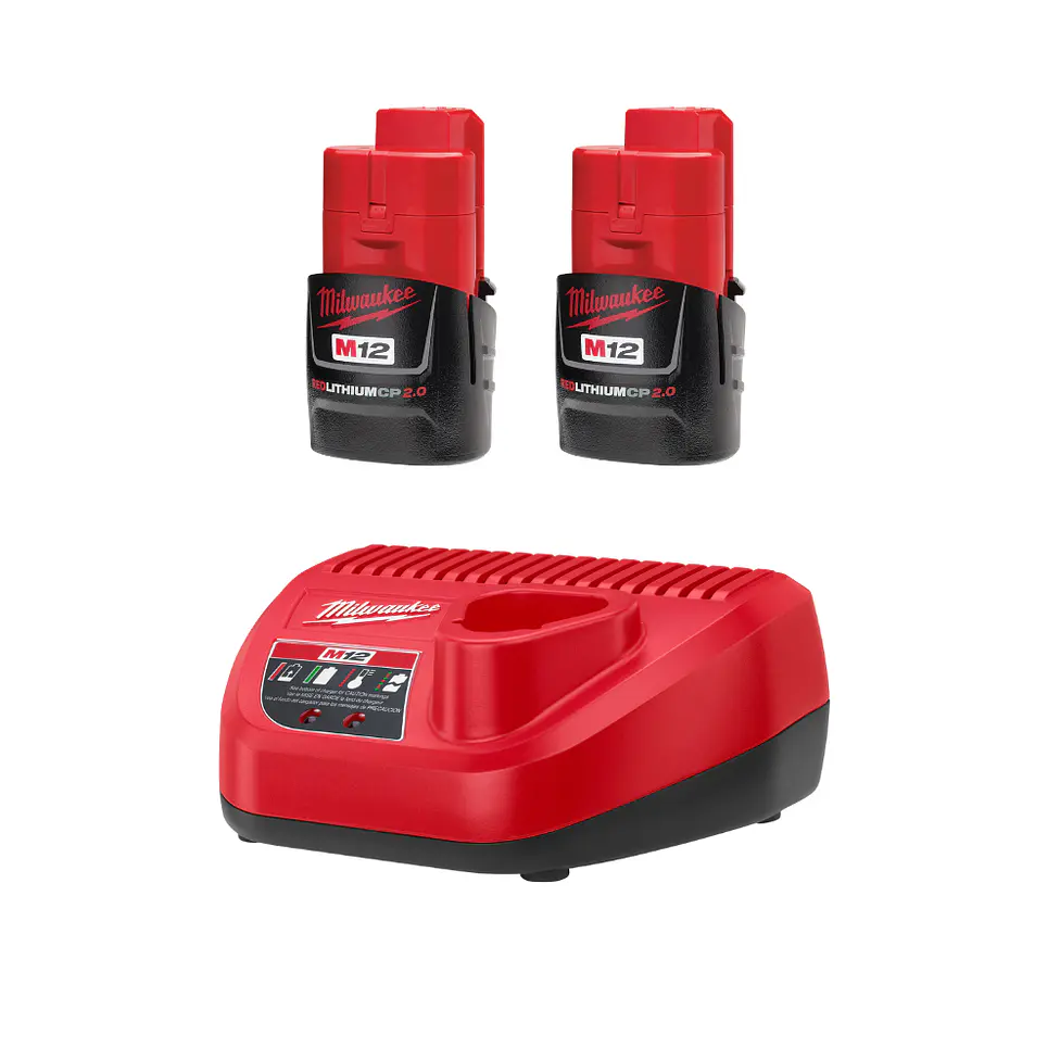 Kit Chicharra Inalámbrica 3/8 Milwaukee M12 2457-20 + 2 Bat 2