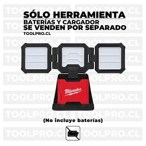 Foco Led Milwaukee Rover M18 Triple Panel 4500 Lumen 2368-20 3