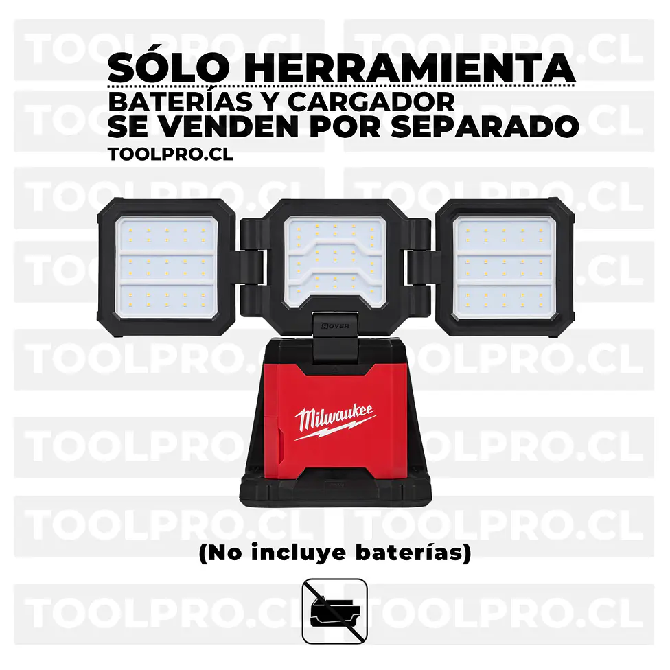 Foco Led Milwaukee Rover M18 Triple Panel 4500 Lumen 2368-20 3
