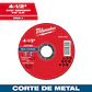 Disco de Corte para Metal Milwaukee 4-1/2