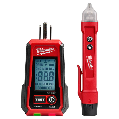 Detector de Voltaje + Probador de Enchufes Digital Milwaukee 3211-20 1