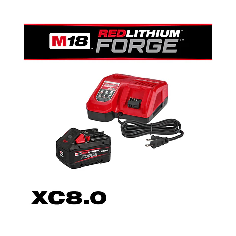 Pack Batería Milwaukee M18 Forge 8 Ah + Cargador Rápido 48-5859