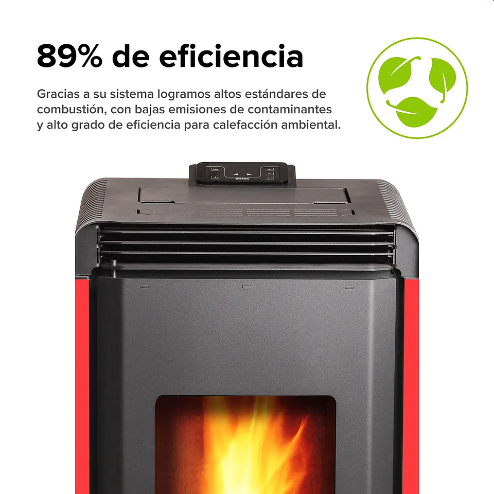 Calefactor a Pellet Bosca Hera + Roja Certificado – Estufa a Pellet Bosca Alto Rendimiento 7