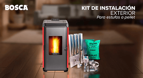 Kit Instalación Horizontal Pellet 80 mm x 4 Metros – Ducto Salida Estufa a Pellet Completo