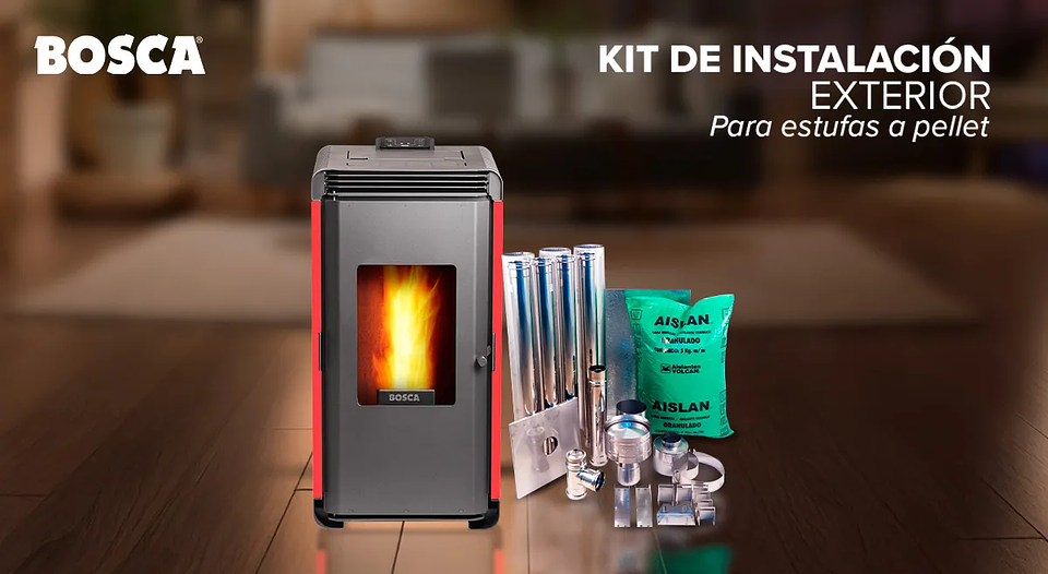 Kit Instalación Horizontal Pellet 80 mm x 4 Metros – Ducto Salida Estufa a Pellet Completo 2