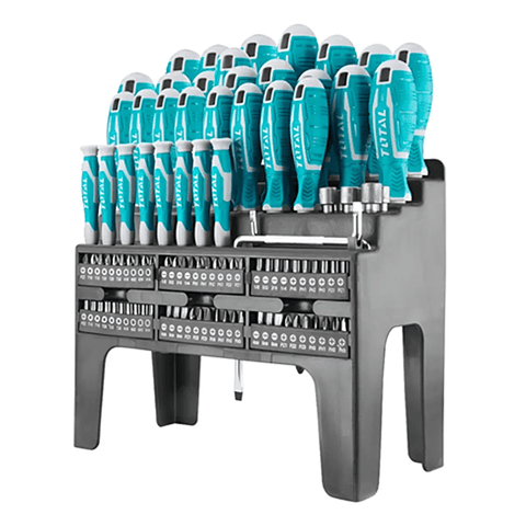 Juego de Destornilladores 100 Piezas Total THT2506100 Kit Profesional Cr-V con Puntas, Dados y Precisión