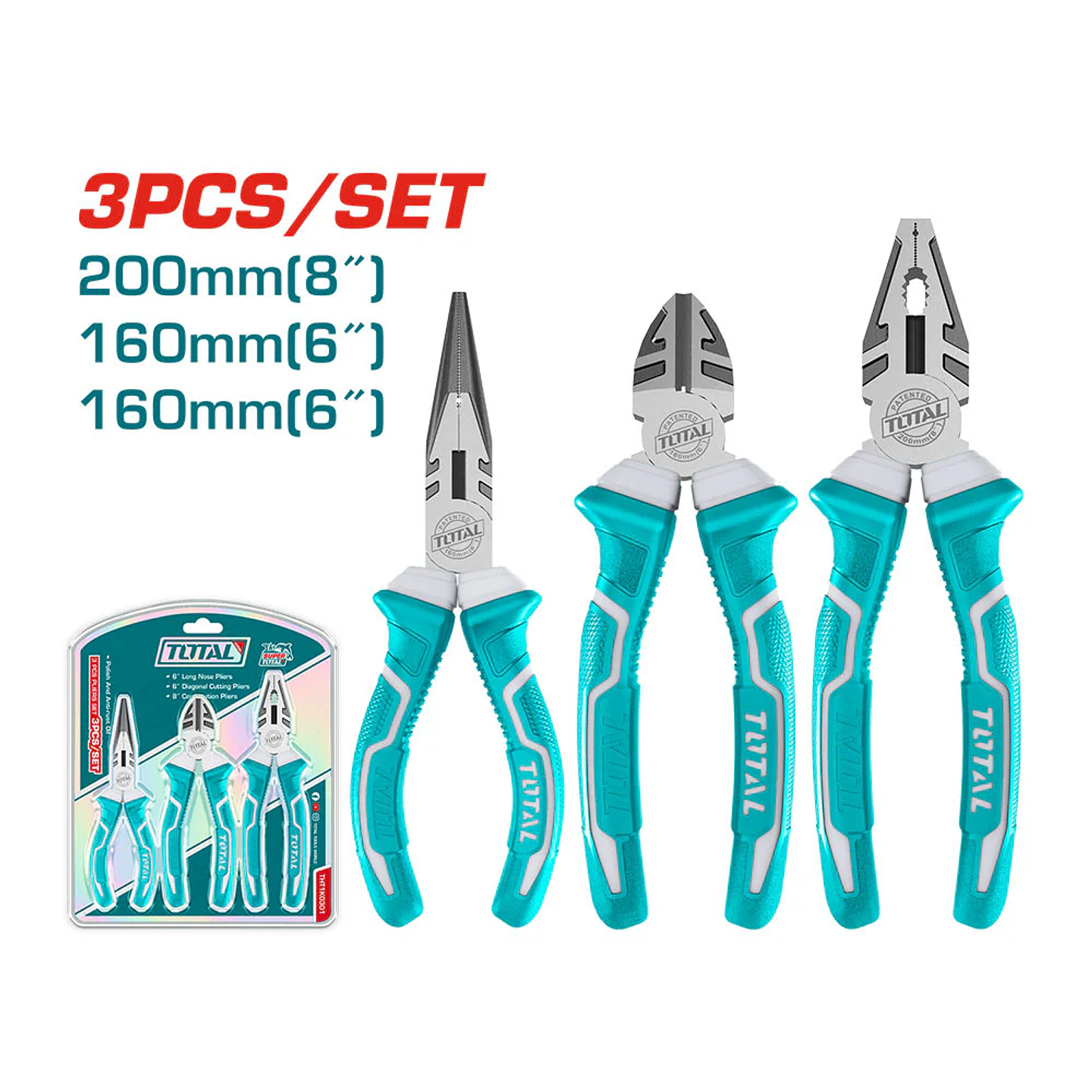 Set 3 Alicates Universal 8