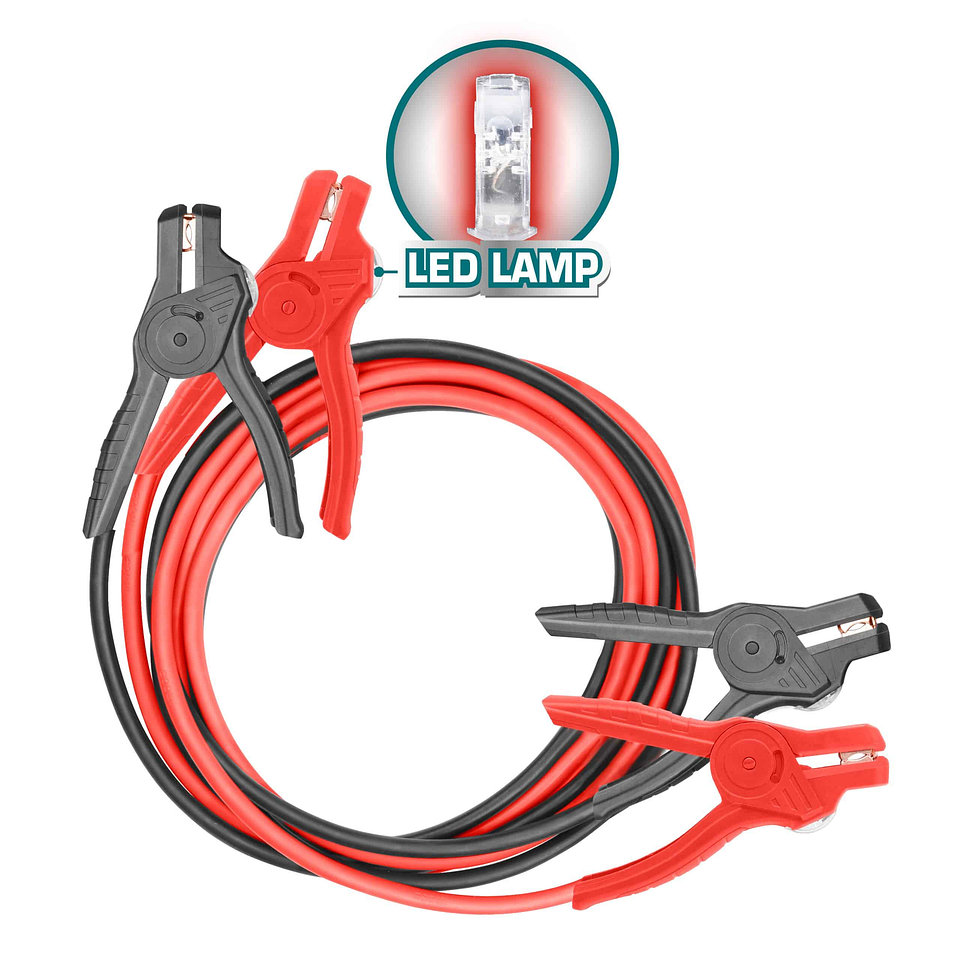 Cables para Puente 600A 3M con LED | Cables pasa corriente para auto 1