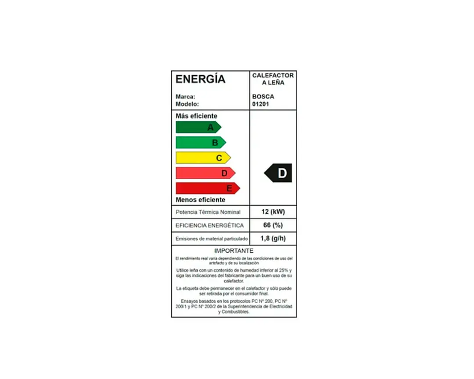 Calefactor a Leña Bosca Gold 500 Burdeo CERT – Máxima Potencia y Gran Cobertura 4