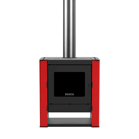 Calefactor Bosca a Leña Gold 500 Burdeo Black Vision CERT – Alto Rendimiento para 220 m²