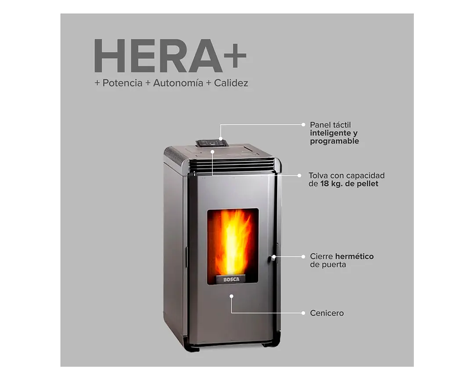 Calefactor a Pellet Bosca Hera + – Eficiencia Automática y Bajo Consumo 2