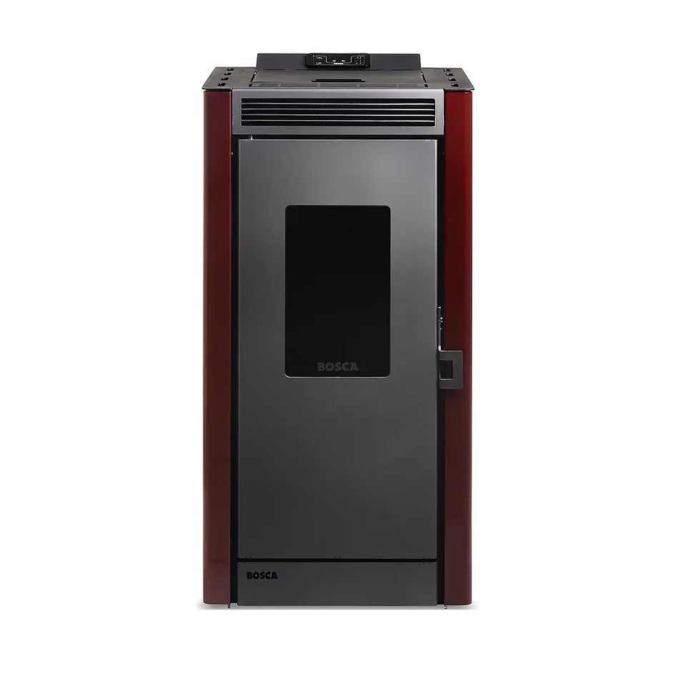 Calefactor a Pellet Bosca Black Vision Burdeo – Diseño Panorámico y Alta Eficiencia 3