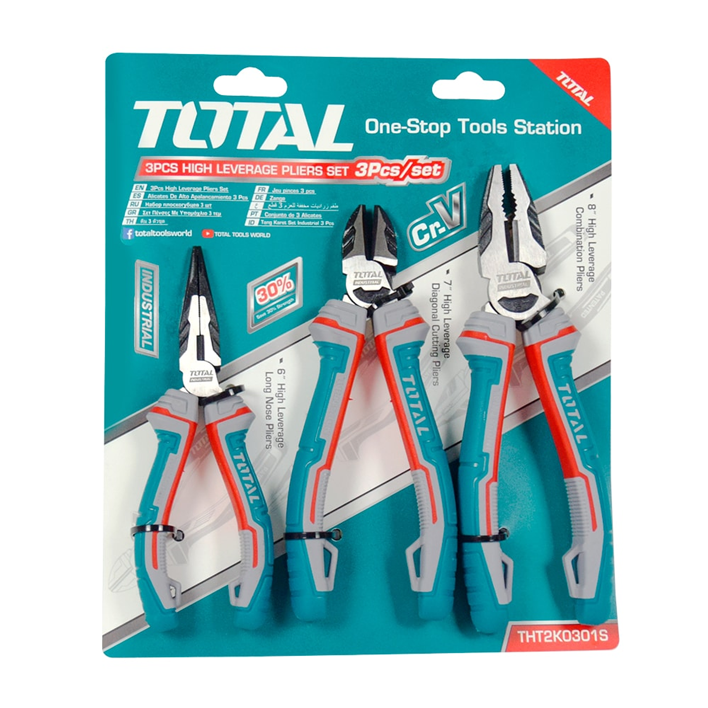 SET DE 3 ALICATES - COMBINADO INDUSTRIAL 30% AHORRO DE ESFUERZO 3